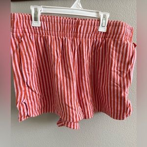 Striped Terrycloth Shorts | Pink and orange striped shorts